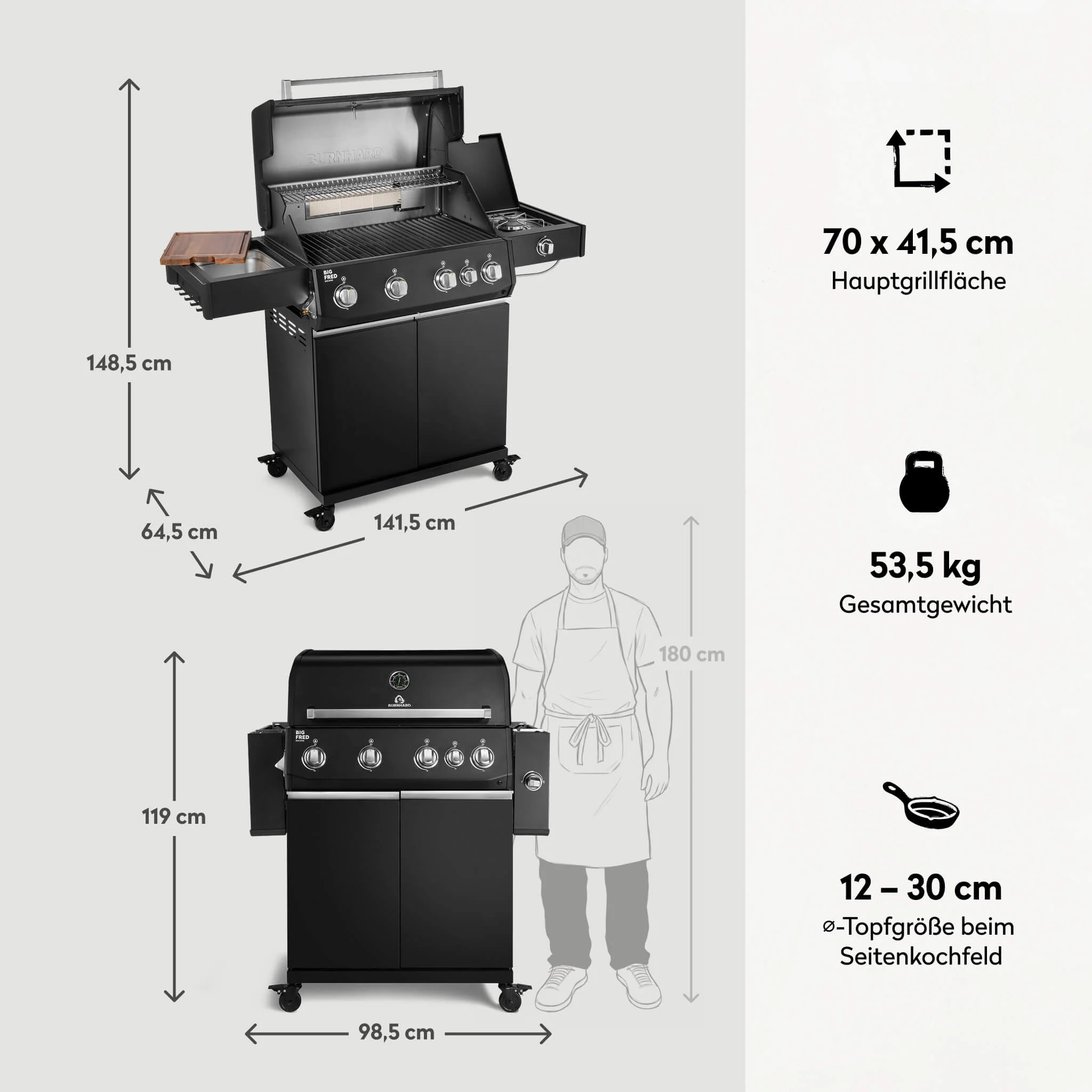 Big FRED Deluxe Gasgrill 4-Brenner Series 4 - Image 14