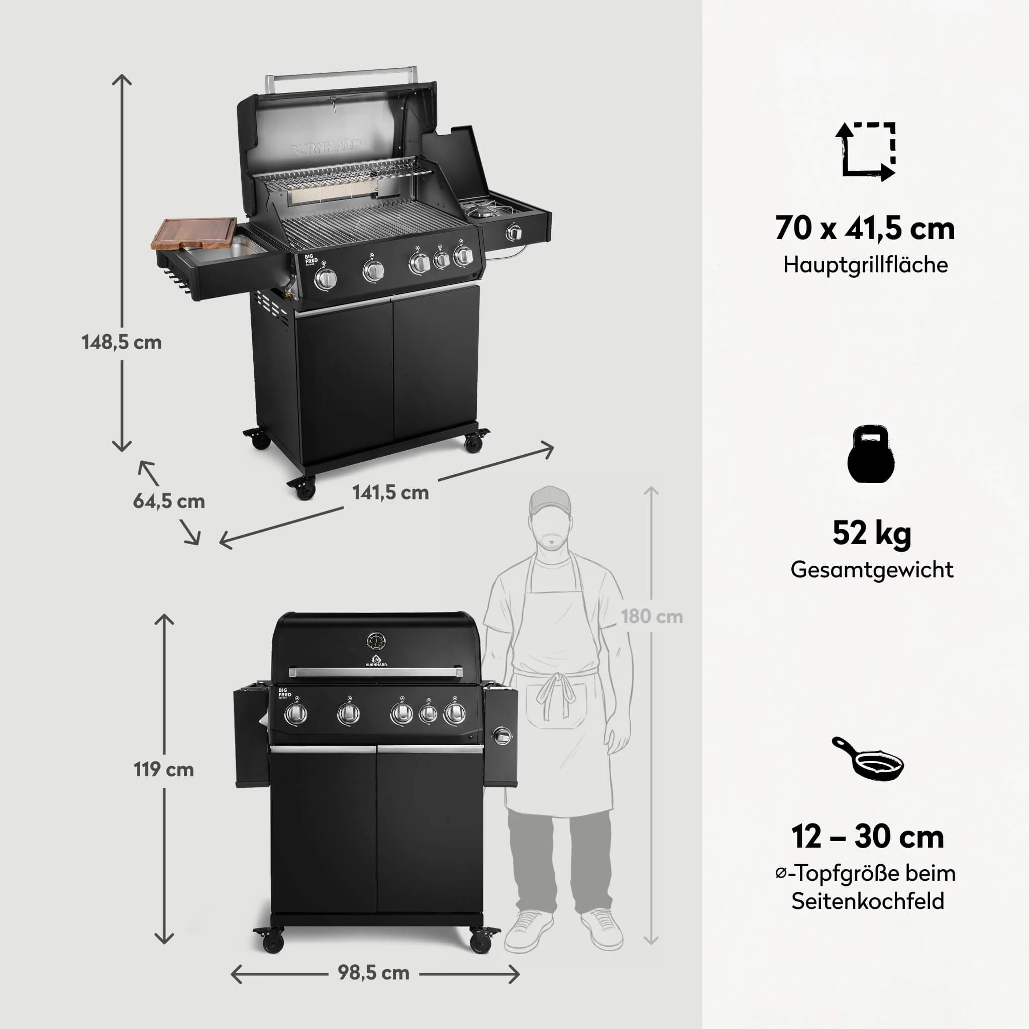 Big FRED Deluxe Gasgrill 4-Brenner Series 4 - Image 15