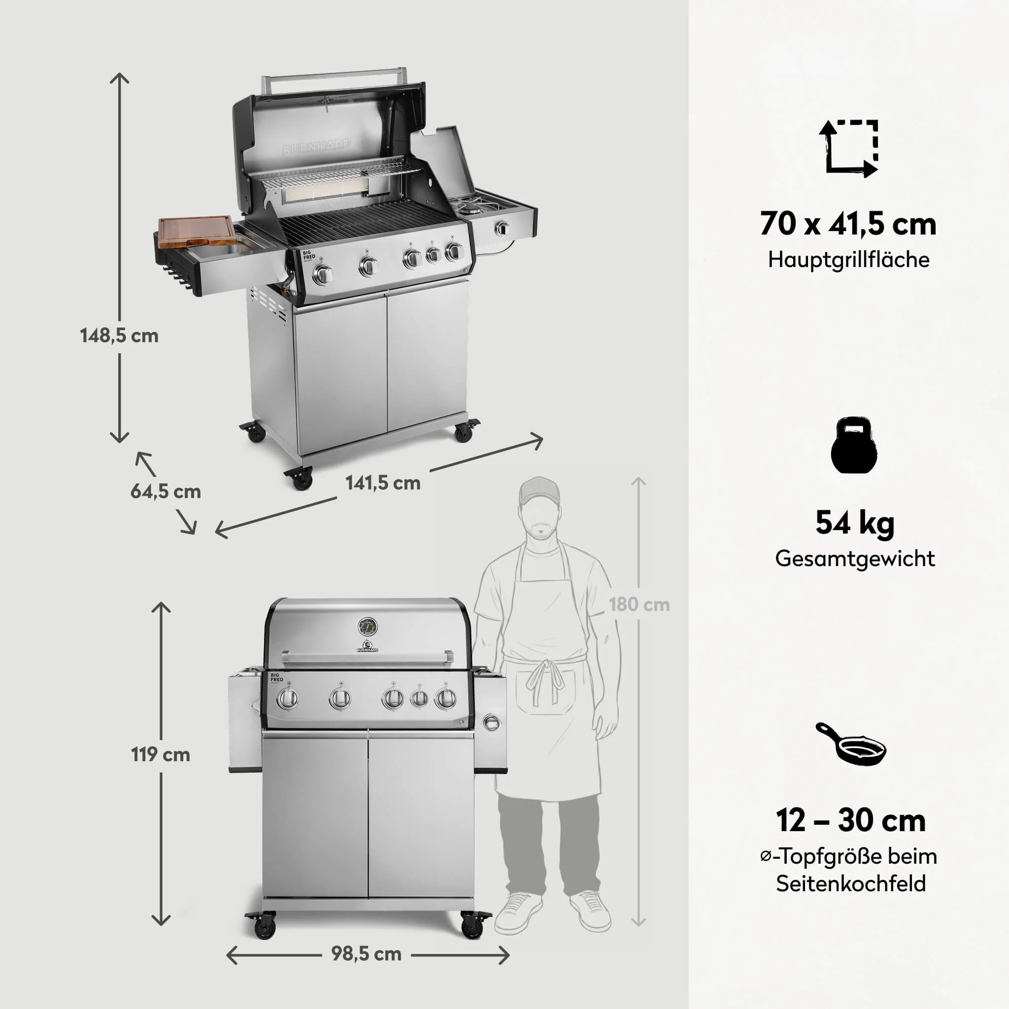 Big FRED Deluxe Gasgrill 4-Brenner Series 4 - Image 16