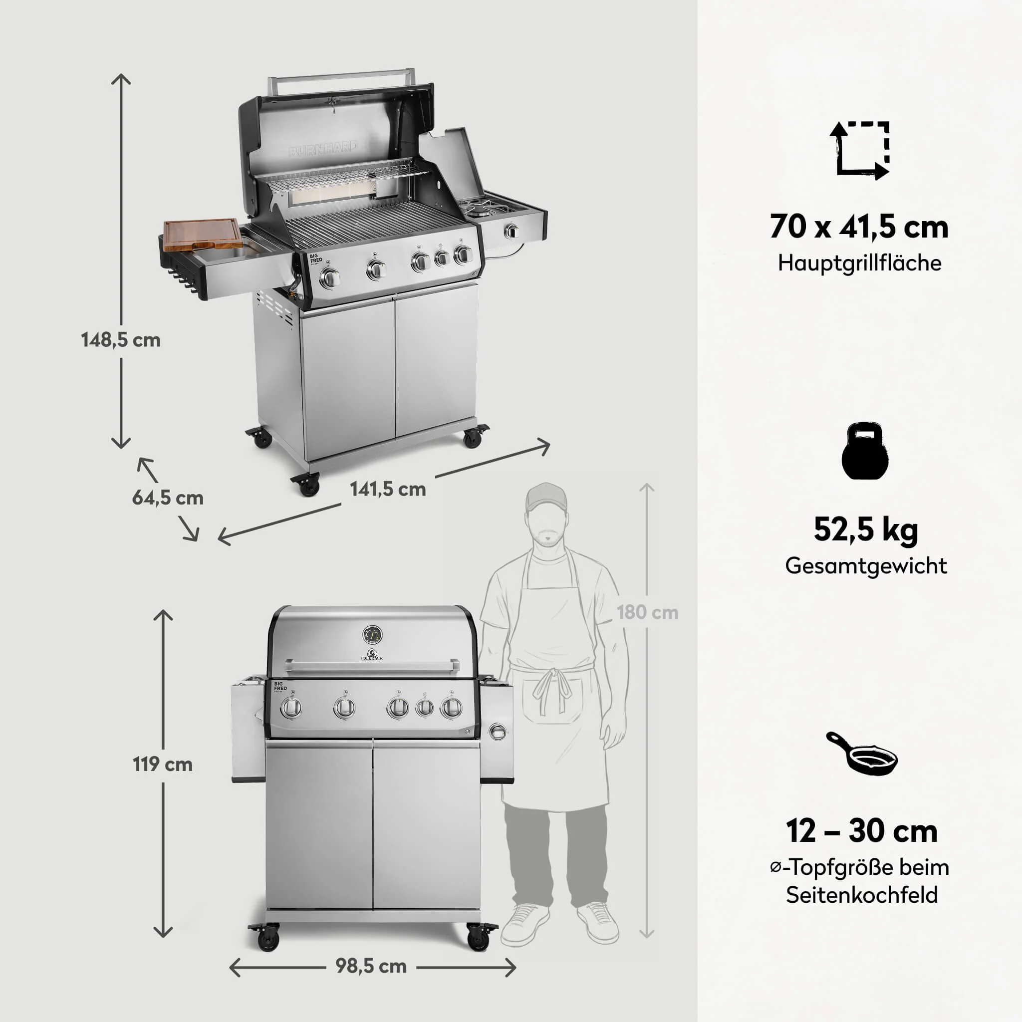 Big FRED Deluxe Gasgrill 4-Brenner Series 4 - Image 17