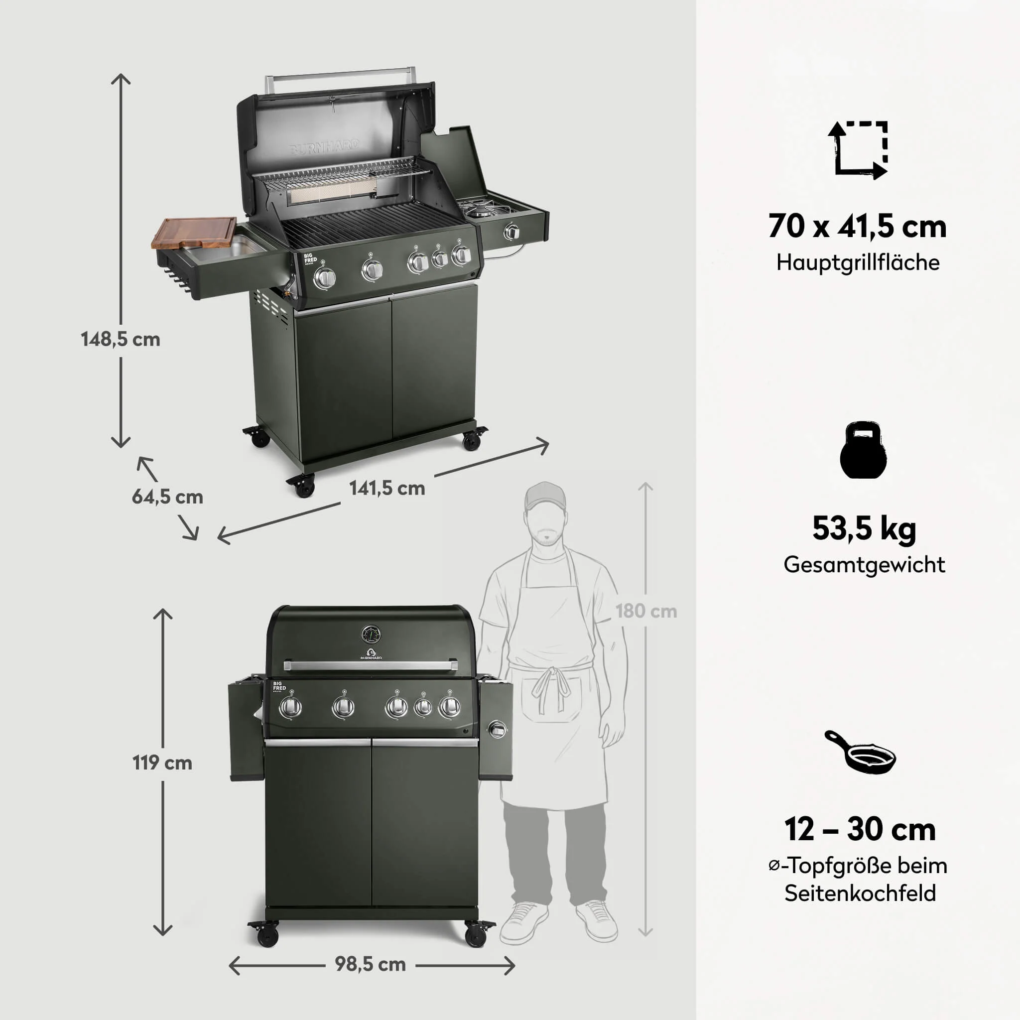 Big FRED Deluxe Gasgrill 4-Brenner Series 4 - Image 18