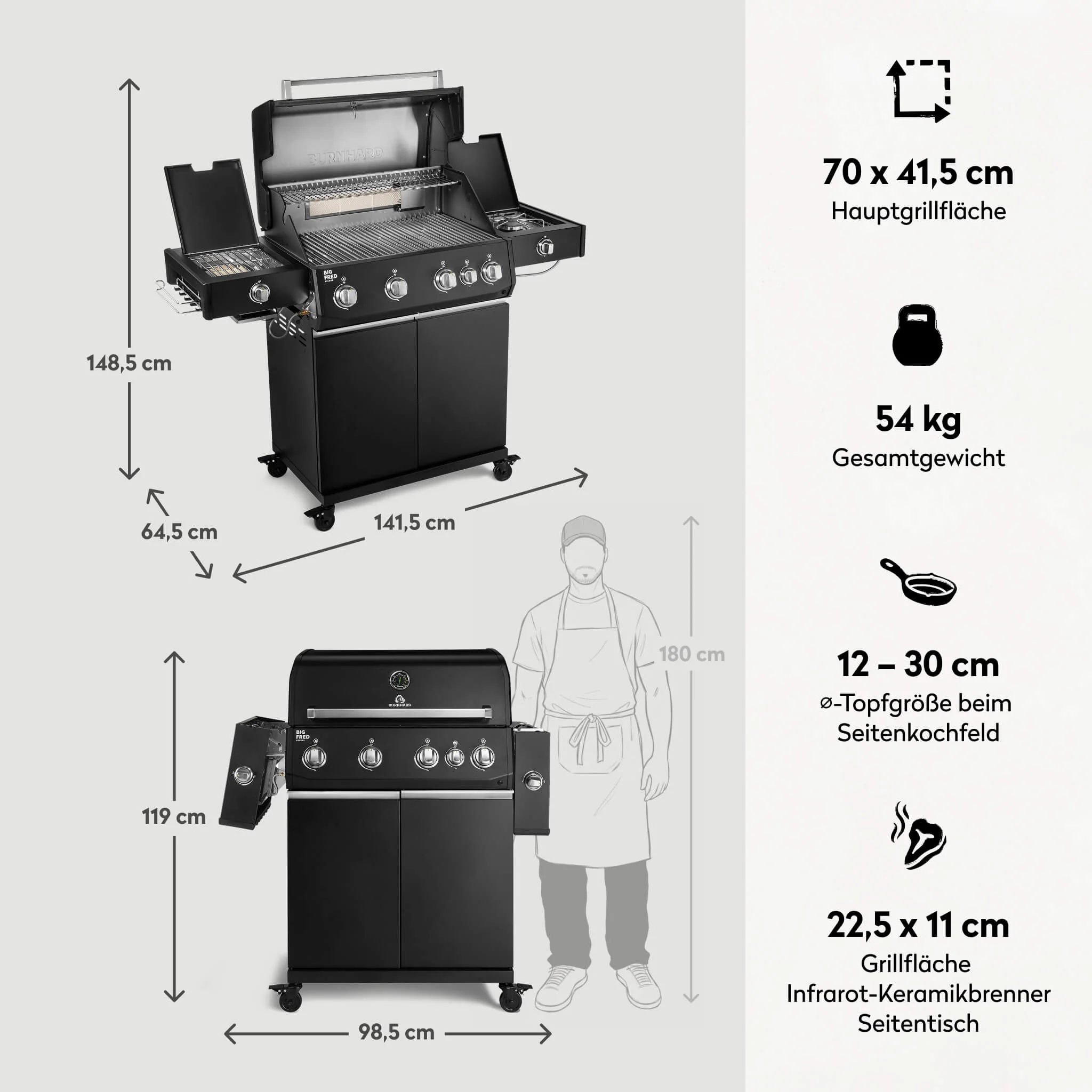 Big FRED Deluxe+ Gasgrill 4-Brenner Series 4 - Image 11