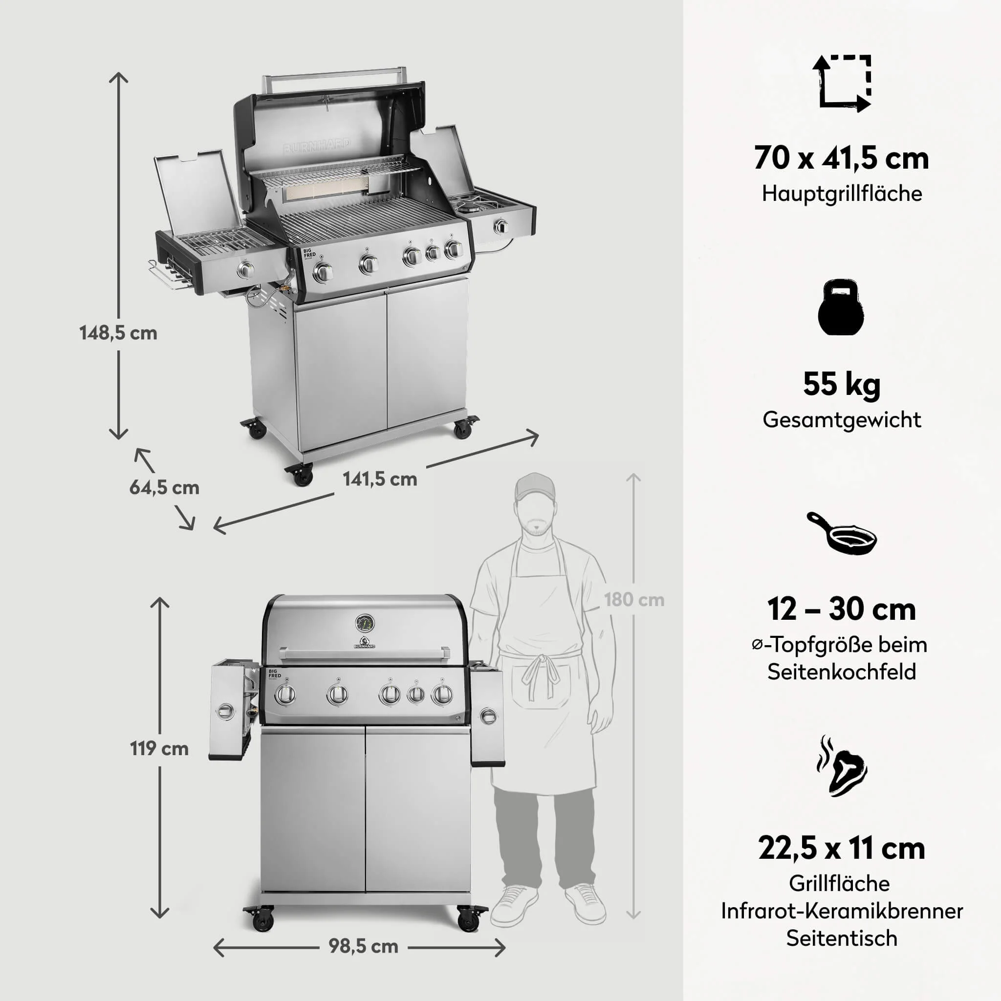 Big FRED Deluxe+ Gasgrill 4-Brenner Series 4 - Image 13