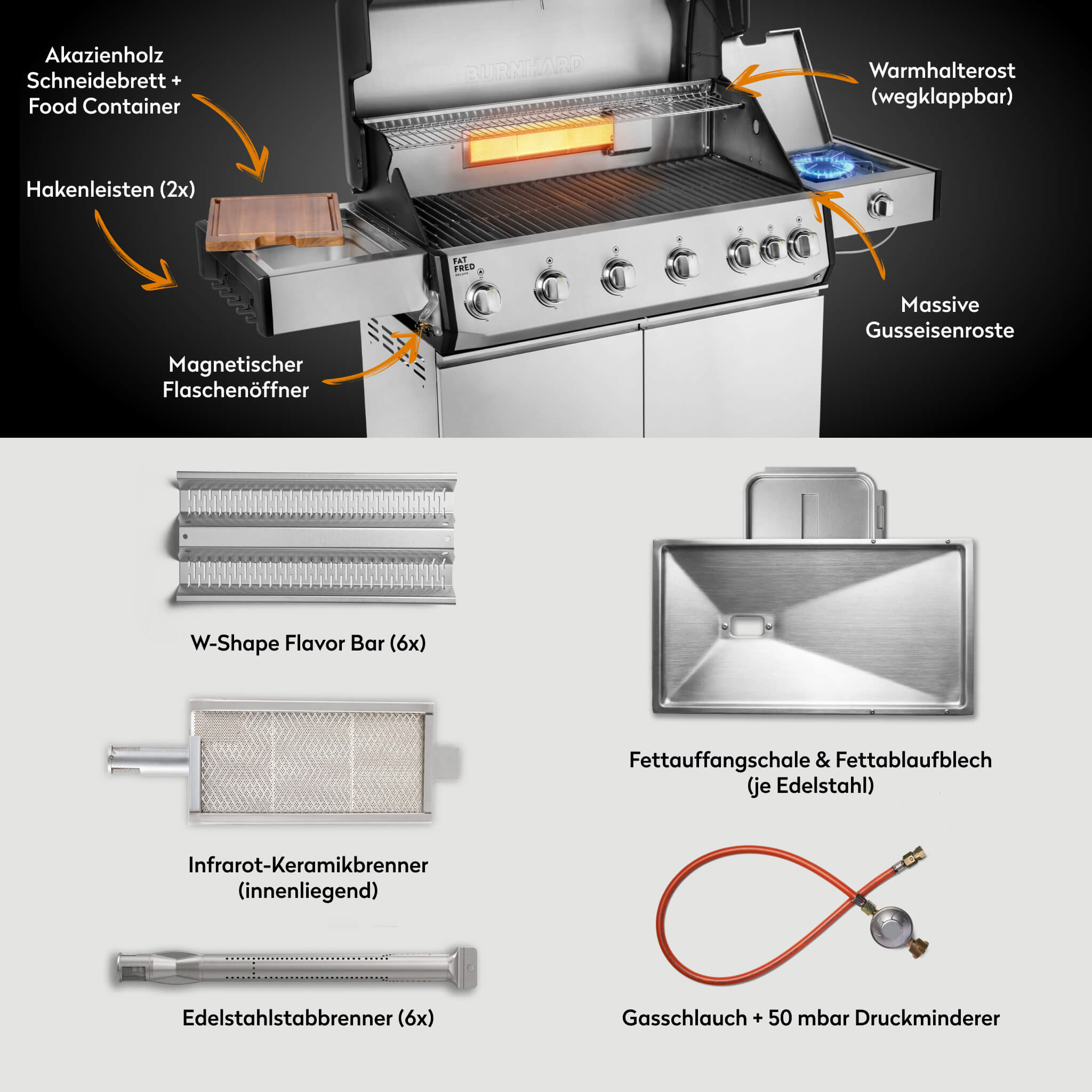 Fat FRED Deluxe Gasgrill 6-Brenner Series 4 - Image 7