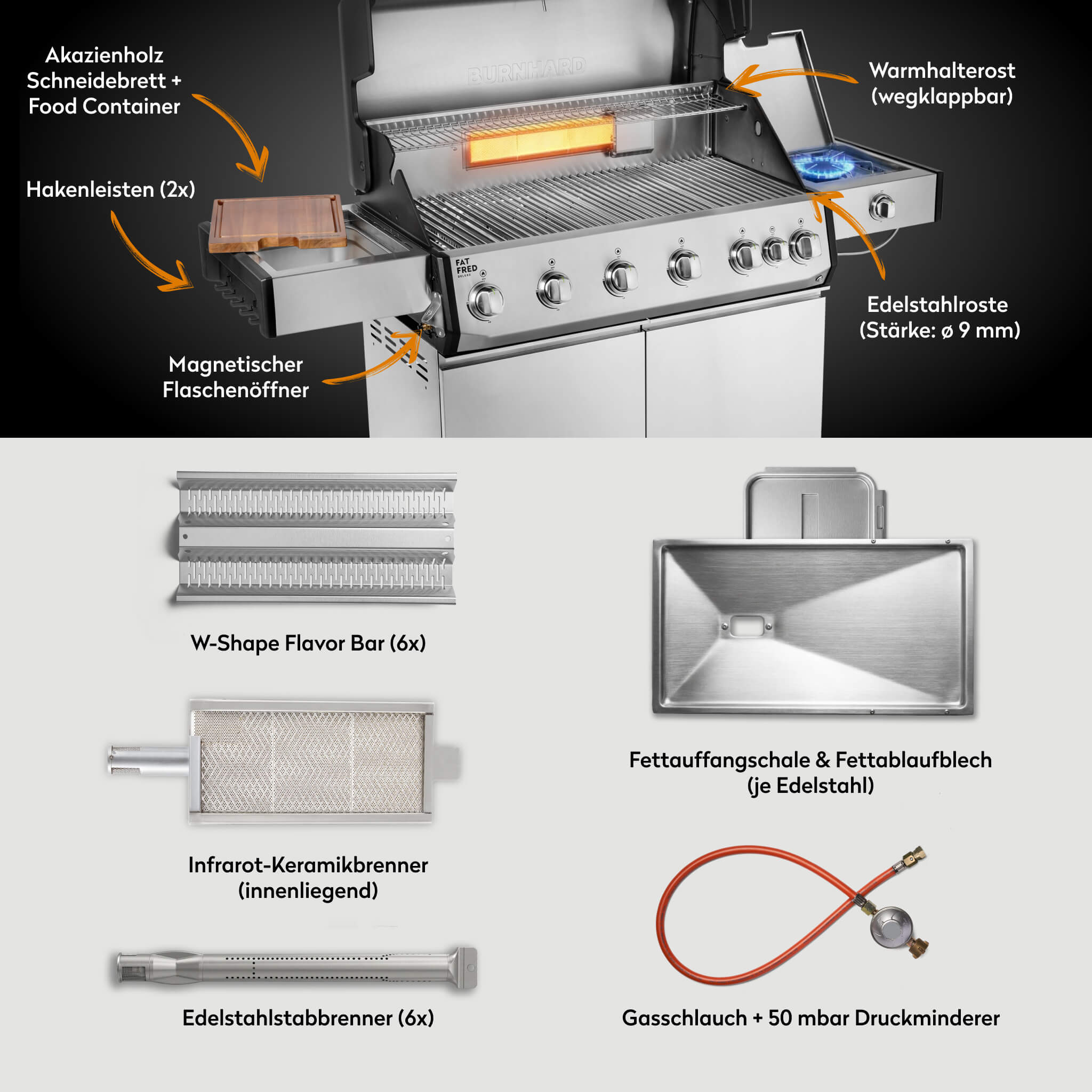 Fat FRED Deluxe Gasgrill 6-Brenner Series 4 - Image 8