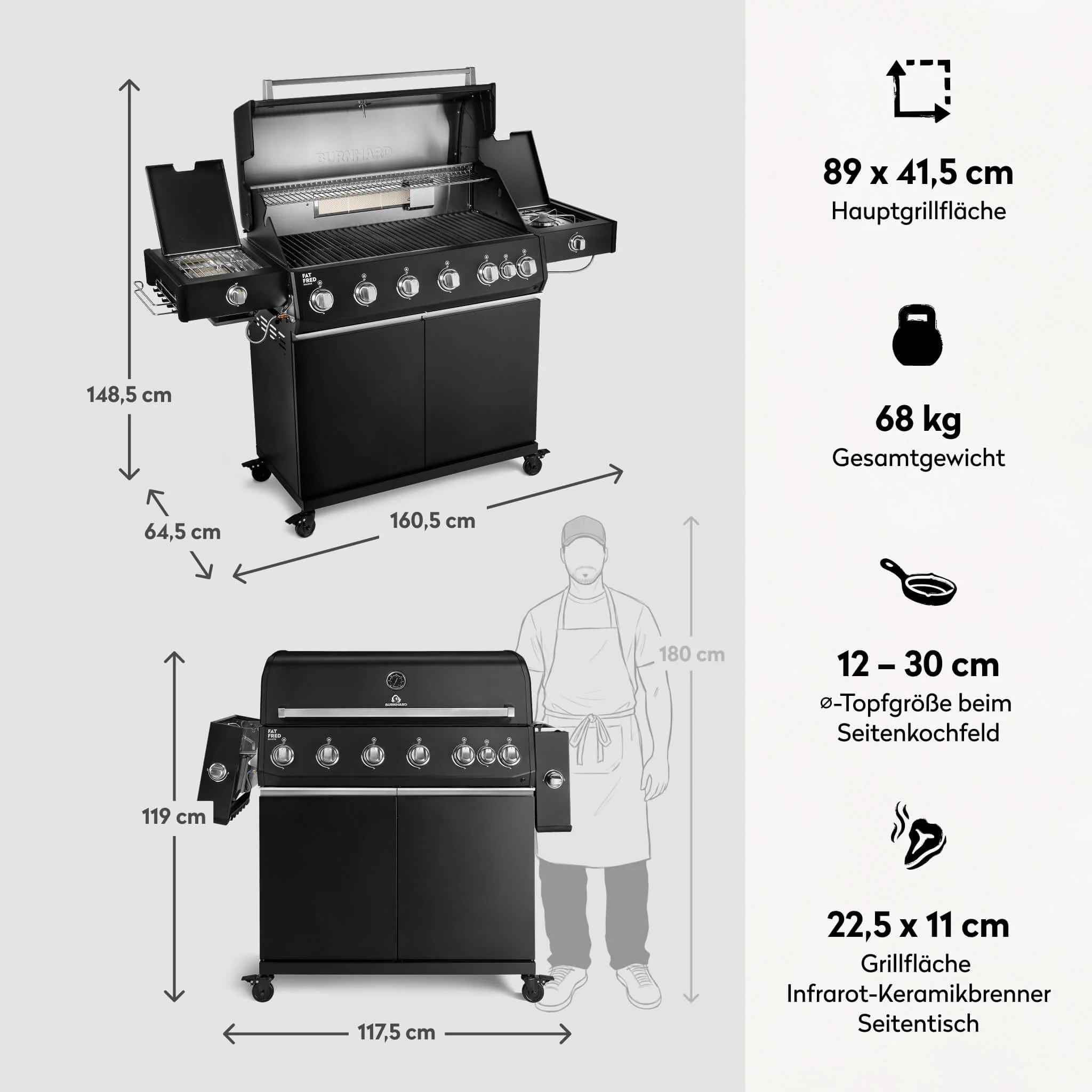 Fat FRED Deluxe+ Gasgrill 6-Brenner Series 4 - Image 10