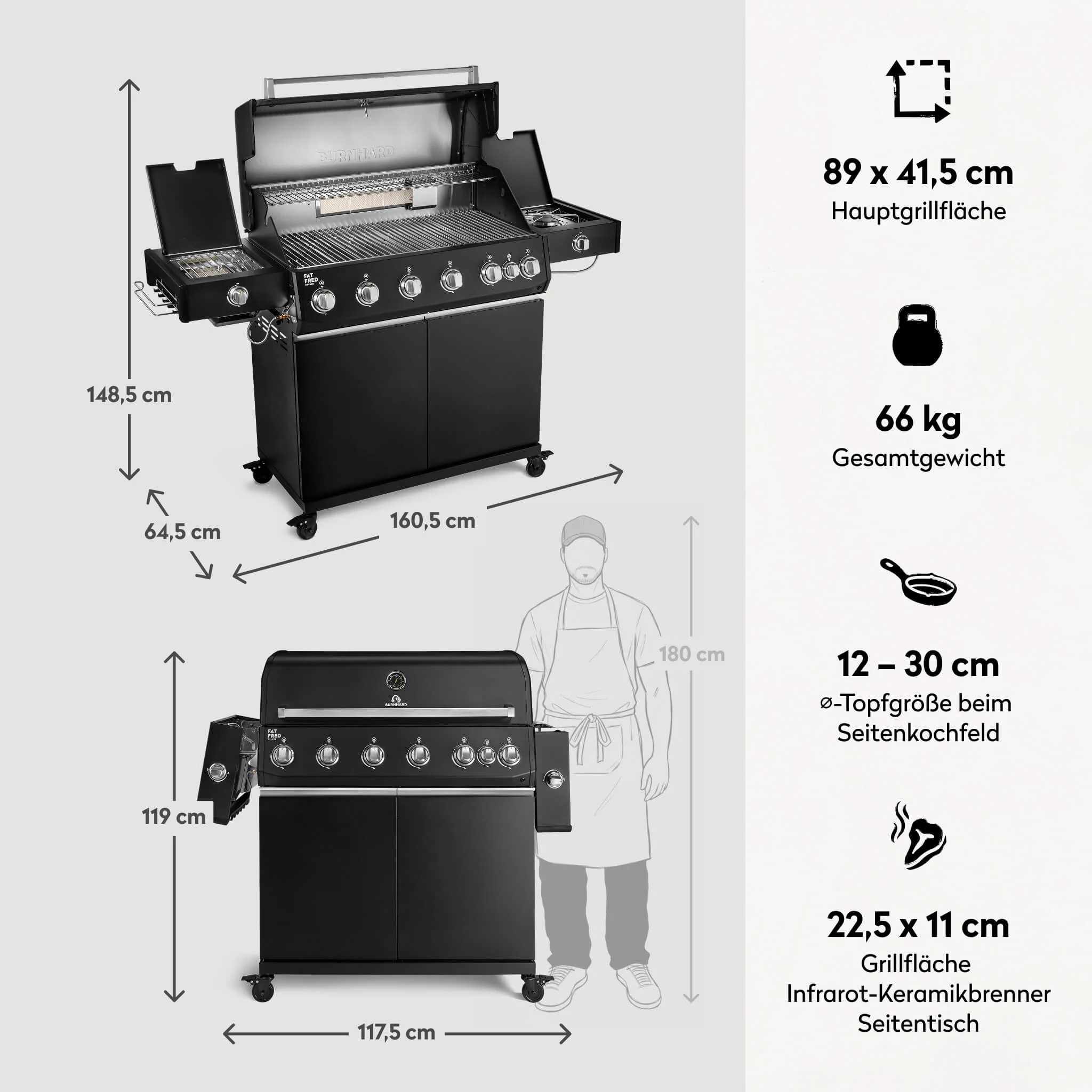 Fat FRED Deluxe+ Gasgrill 6-Brenner Series 4 - Image 11
