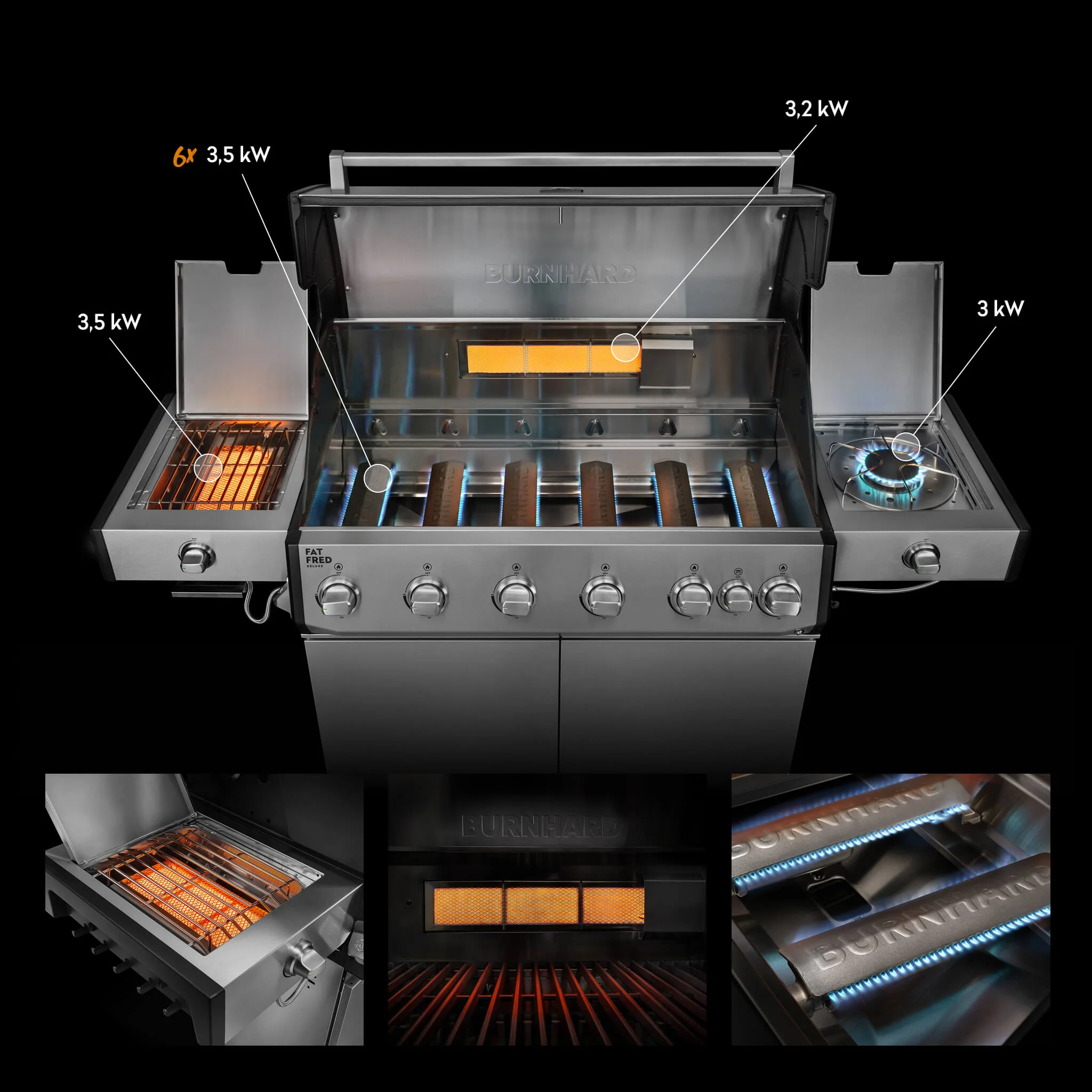 Fat FRED Deluxe+ Gasgrill 6-Brenner Series 4 - Image 4