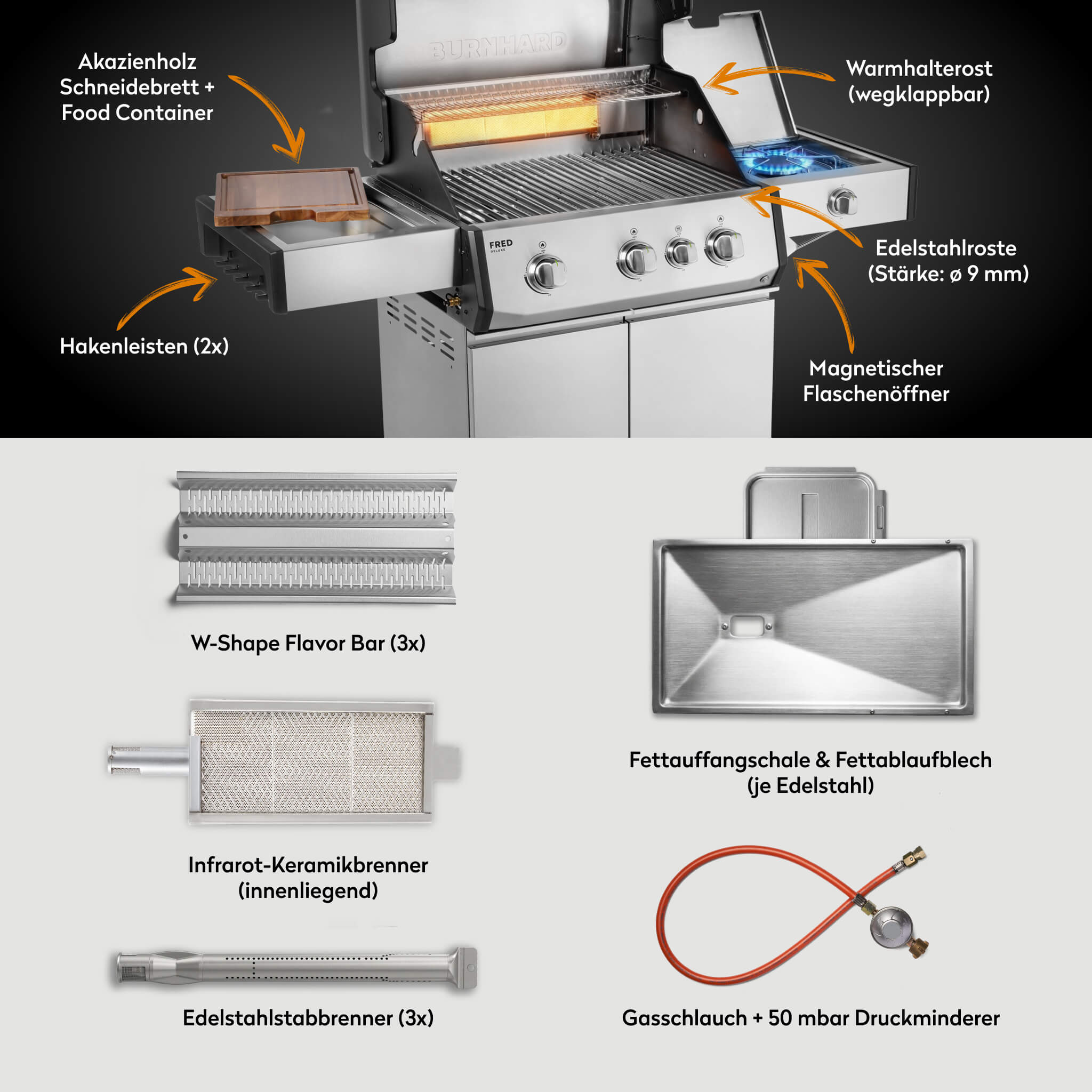 FRED Deluxe Gasgrill 3-Brenner Series 4 - Image 10