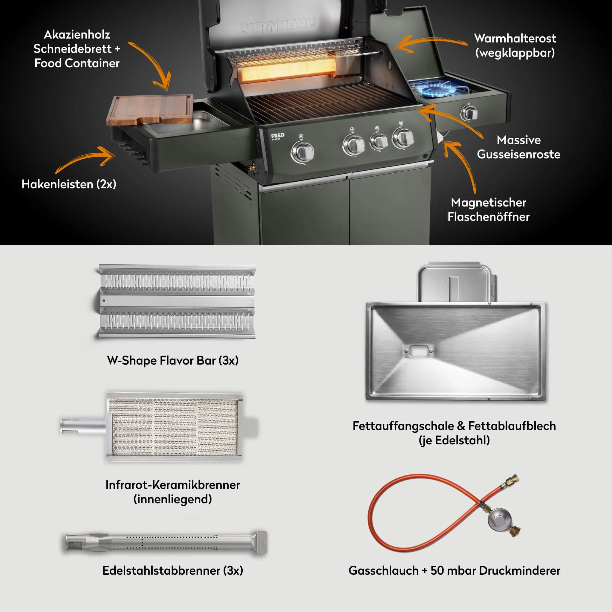 FRED Deluxe Gasgrill 3-Brenner Series 4 - Image 11