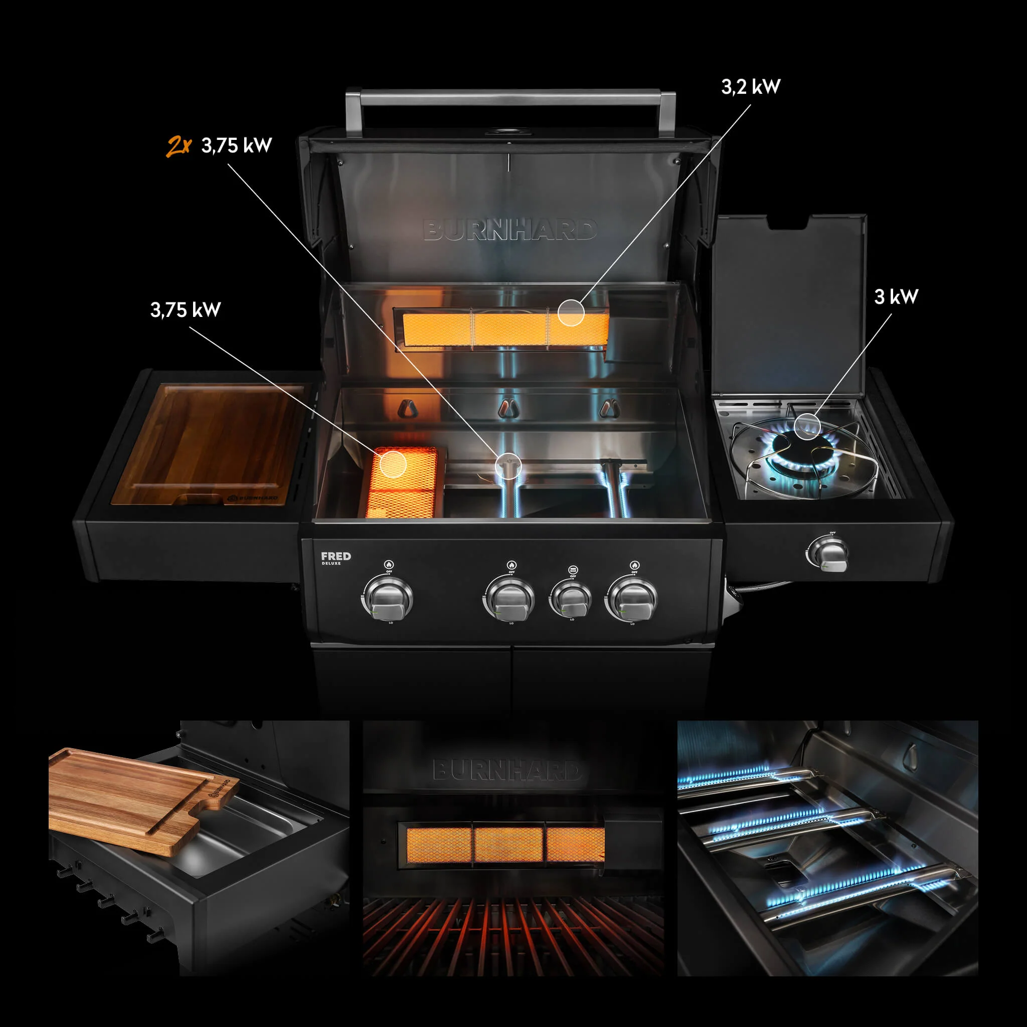 FRED Deluxe Gasgrill 3-Brenner Series 4 - Image 4
