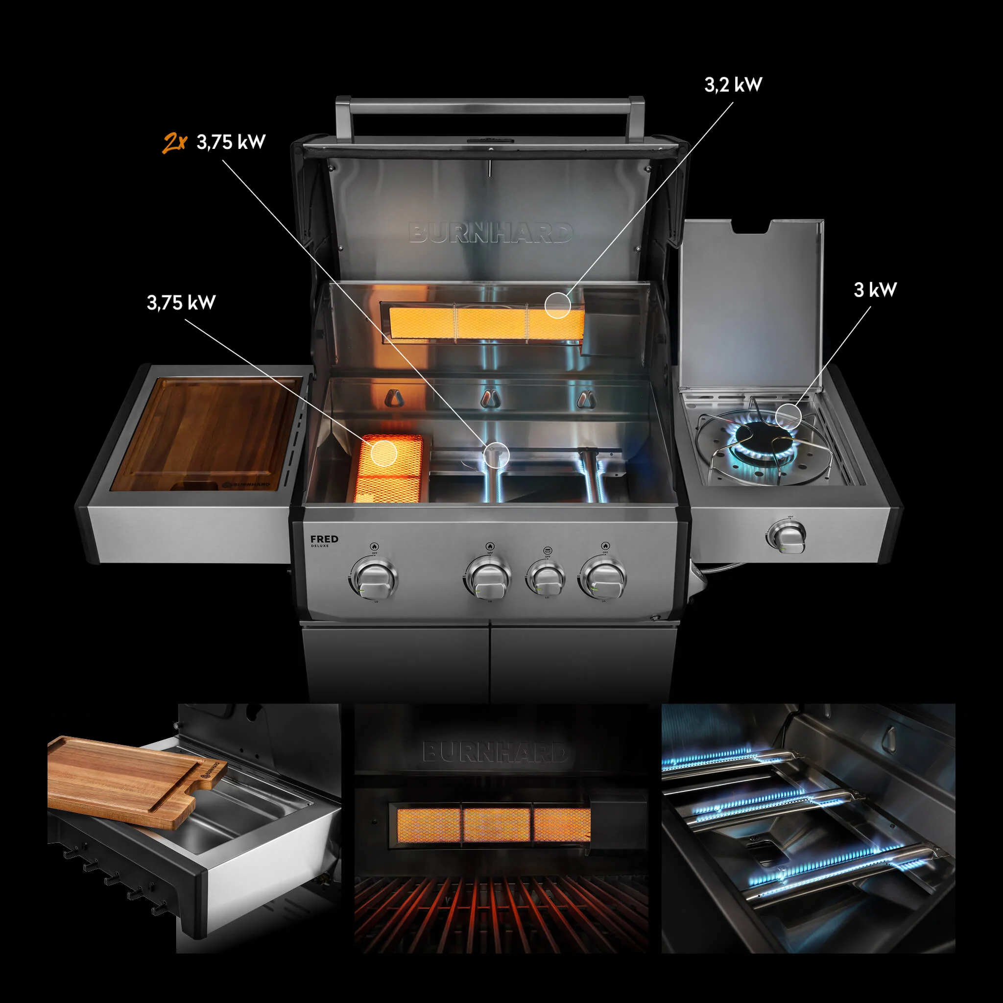 FRED Deluxe Gasgrill 3-Brenner Series 4 - Image 5