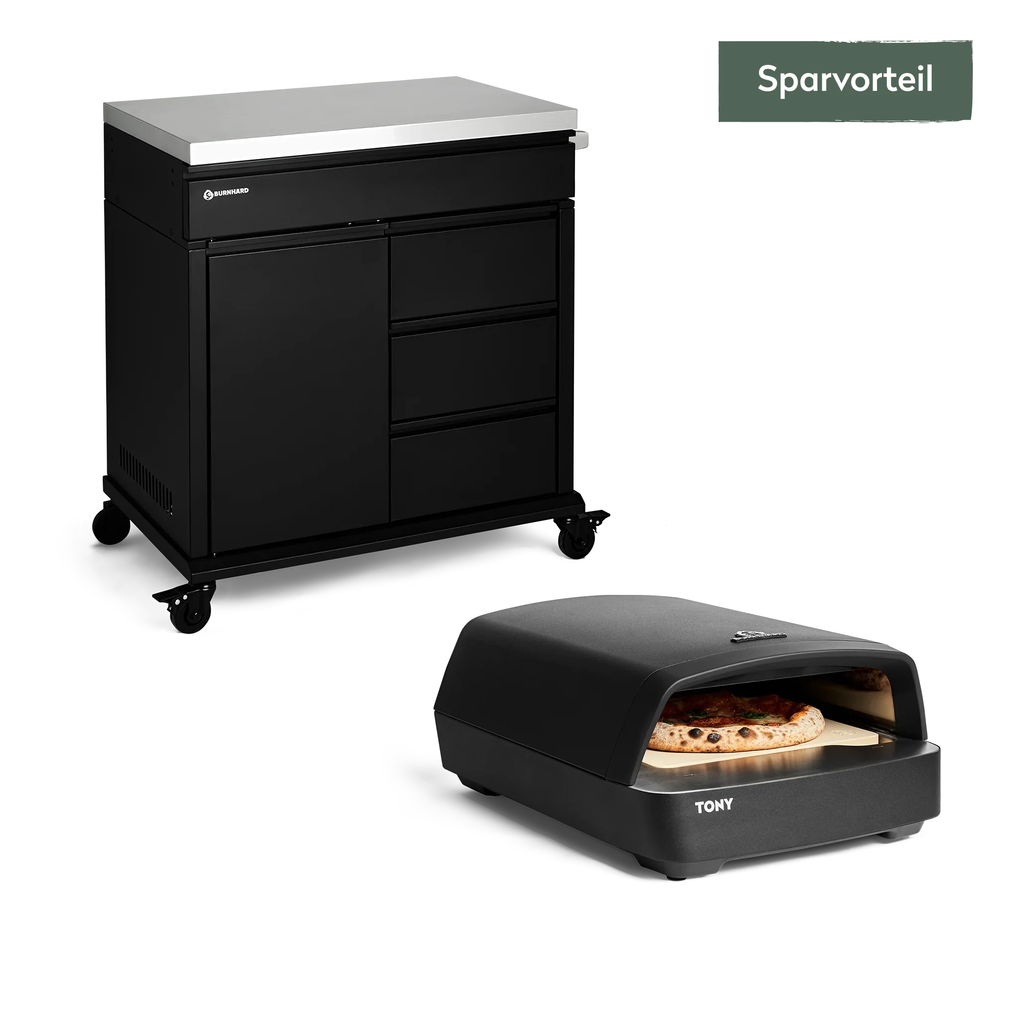 TONY Gas-Pizzaofen mit Grill Beistellwagen Set 2-tlg. - Image 10