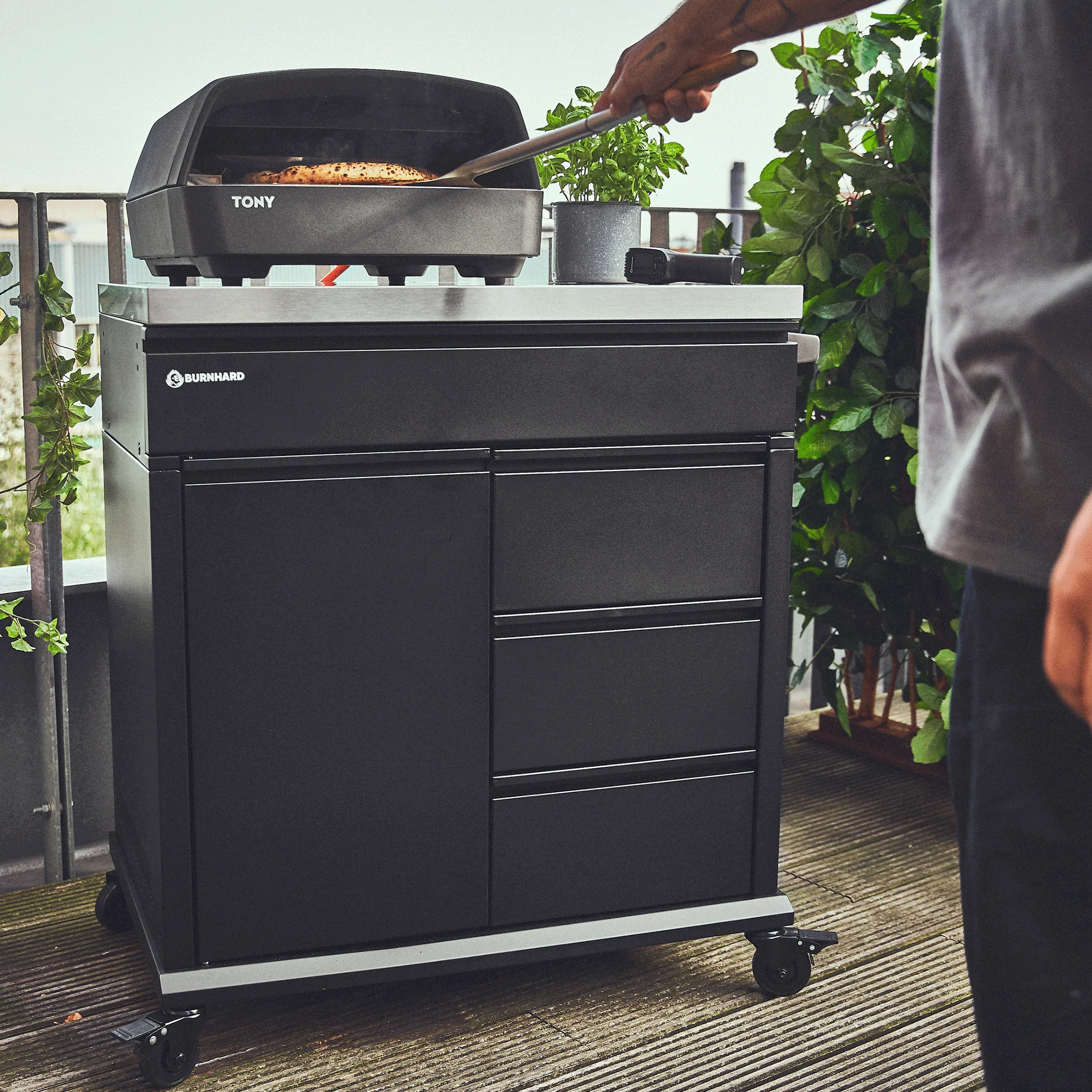 TONY Gas-Pizzaofen mit Grill Beistellwagen Set 2-tlg. - Image 13