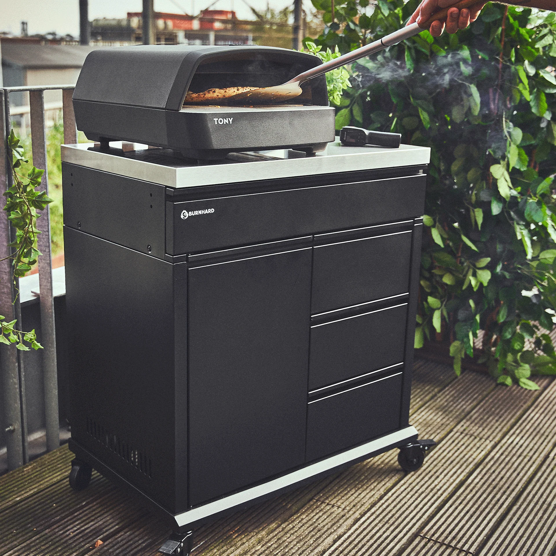 TONY Gas-Pizzaofen mit Grill Beistellwagen Set 2-tlg. - Image 8